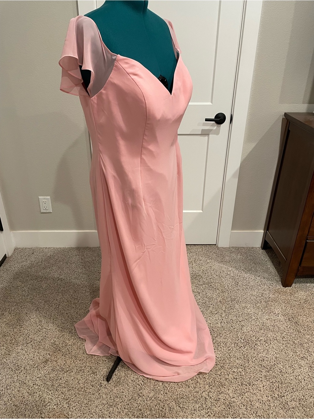 Allure Bridals Blush Pink Chiffon A-Line Gown